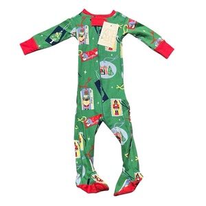 Beaufort Bonnet Company NWT 0-3 Months Christmas Holiday Sleeper Pajamas Footies